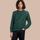 Burberry Burberry Embroidered Motif Cotton-blend Jersey Sweatshirt, Size: Xxl, Green
