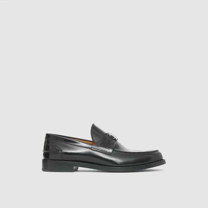 Burberry Burberry Monogram Motif Leather Loafers, Size: 40