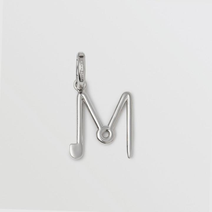 Burberry Burberry Kilt Pin 'm' Alphabet Charm, Grey