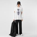 Burberry Burberry Cut-out Sleeve Swan Print Cotton Oversized Top, Size: M, White
