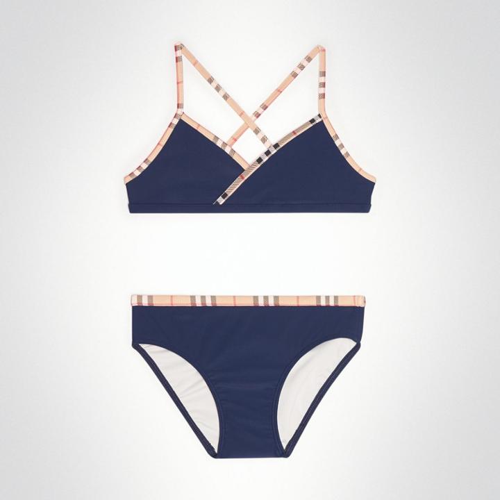 Burberry Burberry Childrens Check Trim Bikini, Size: 3y, Blue
