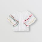 Burberry Burberry Childrens Ruffle Detail Embroidered Fil Coup Cotton Top, Size: 12y, White