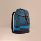Burberry Burberry Colour Block Canvas Check Backpack, Blue