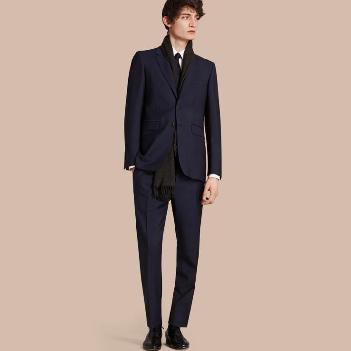 Burberry Burberry Modern Fit Wool Mohair Part-canvas Suit, Size: 52r, Blue
