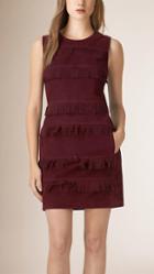 Burberry Fringed Suede Shift Dress