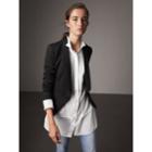 Burberry Burberry Cinched Waist Wool Tailored Jacket, Size: 04, Black