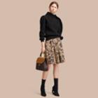 Burberry Burberry Beasts Print Technical Silk Voluminous Skirt, Size: 04