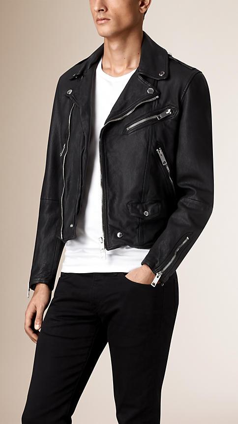 Burberry Brit Washed Lambskin Biker Jacket