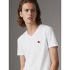 Burberry Burberry Cotton V-neck T-shirt, Size: Xxl, White