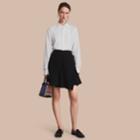 Burberry Burberry Mixed Lace Pleated Skirt, Size: 08, Black