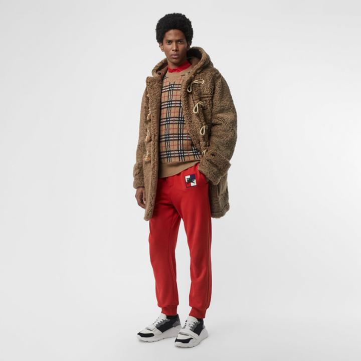 Burberry Burberry Chequer Ekd Cotton Trackpants, Size: M, Red