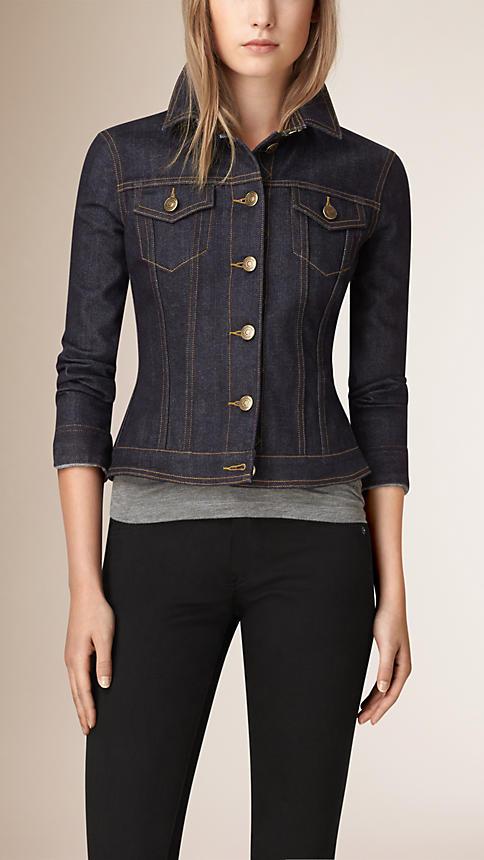 Burberry Brit Japanese Selvedge Peplum Waist Denim Jacket