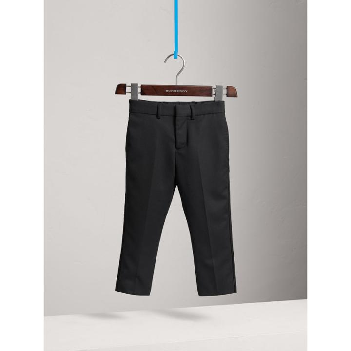 Burberry Burberry Tailored Wool Tuxedo Trousers, Size: 12y, Black