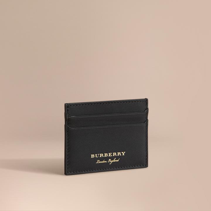 Burberry Burberry Trench Leather Card Case, Black