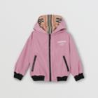 Burberry Burberry Childrens Reversible Icon Stripe Hooded Jacket, Size: 10y, Purple