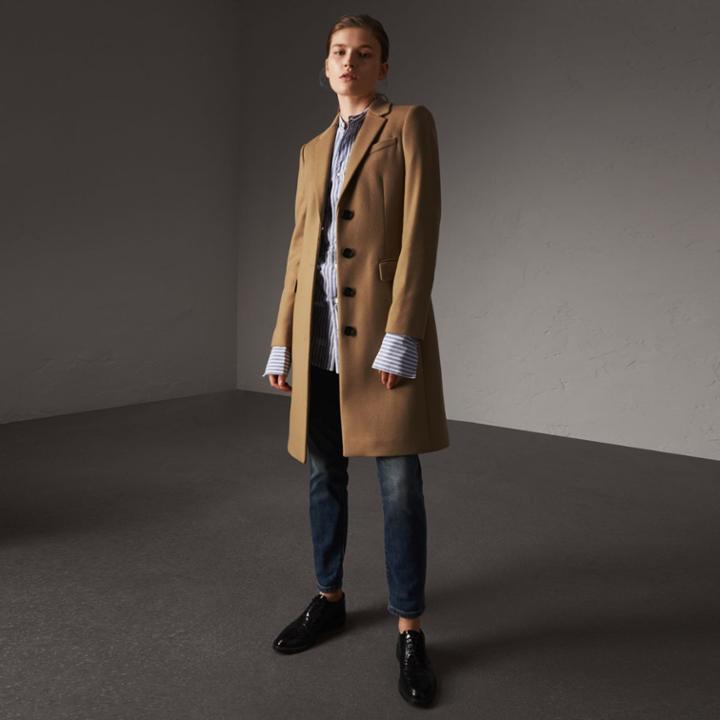 Burberry Burberry Wool Cashmere Tailored Coat, Size: 14, Brown