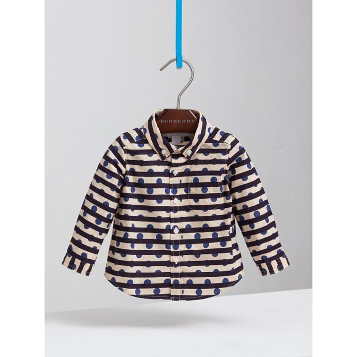 Burberry Burberry Spot And Stripe Print Cotton Shirt, Size: 3y, White