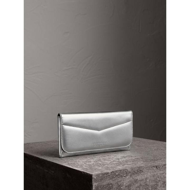 Burberry Burberry Metallic Trench Leather Envelope Wallet