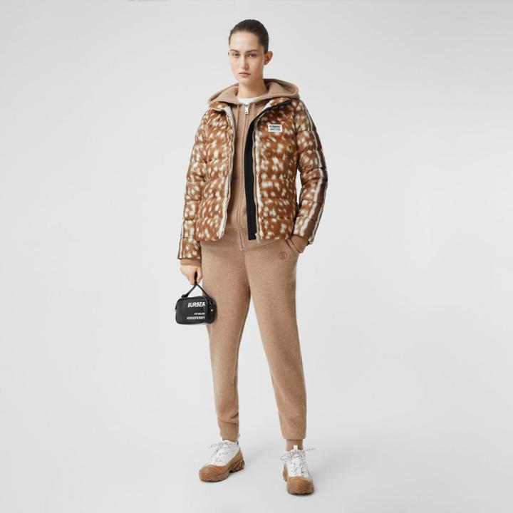 Burberry Burberry Deer Print Puffer Jacket, Size: S, Yellow
