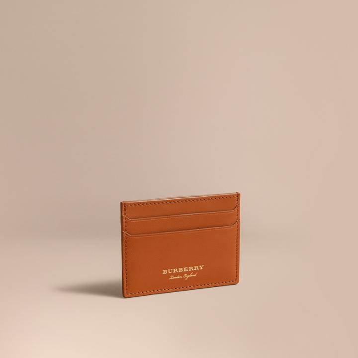 Burberry Burberry Trench Leather Card Case, Brown
