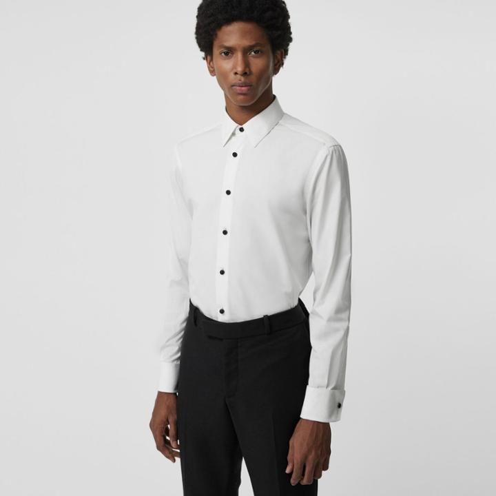 Burberry Burberry Classic Fit Cotton Poplin Dress Shirt, Size: 14, White