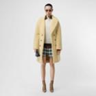 Burberry Burberry Faux Shearling Double-breasted Oversized Coat, Size: 02, Yellow