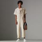 Burberry Burberry Short-sleeve Cotton Overalls, Size: 34, Beige