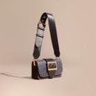 Burberry Burberry The Small Buckle Bag In Alligator And Leather, Blue
