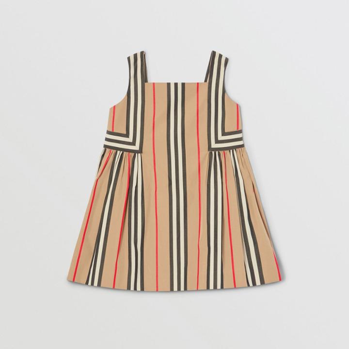 Burberry Burberry Childrens Icon Stripe Cotton Poplin Dress, Size: 2y, Archive Beige