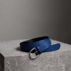 Burberry Burberry D-shaped Buckle Grainy Leather Belt, Size: 100, Purple