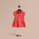 Burberry Burberry Check Detail Cotton Piqu Shirt Dress, Size: 18m, Red