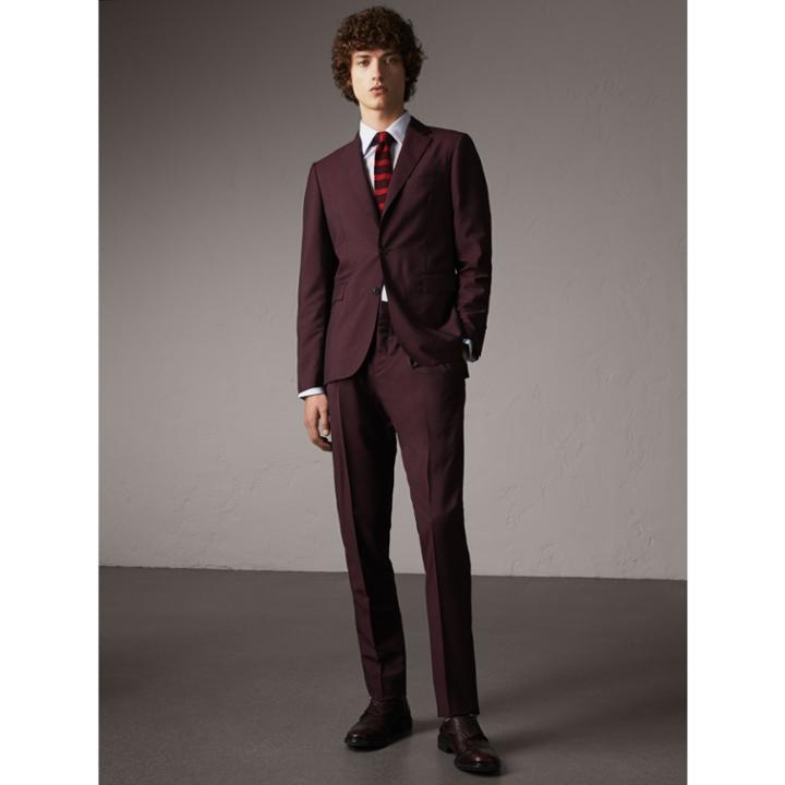 Burberry Burberry Slim Fit Wool Mohair Suit, Size: 48r, Red
