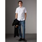 Burberry Burberry Slim Fit Short-sleeved Stretch Cotton Shirt, Size: 16.5, White