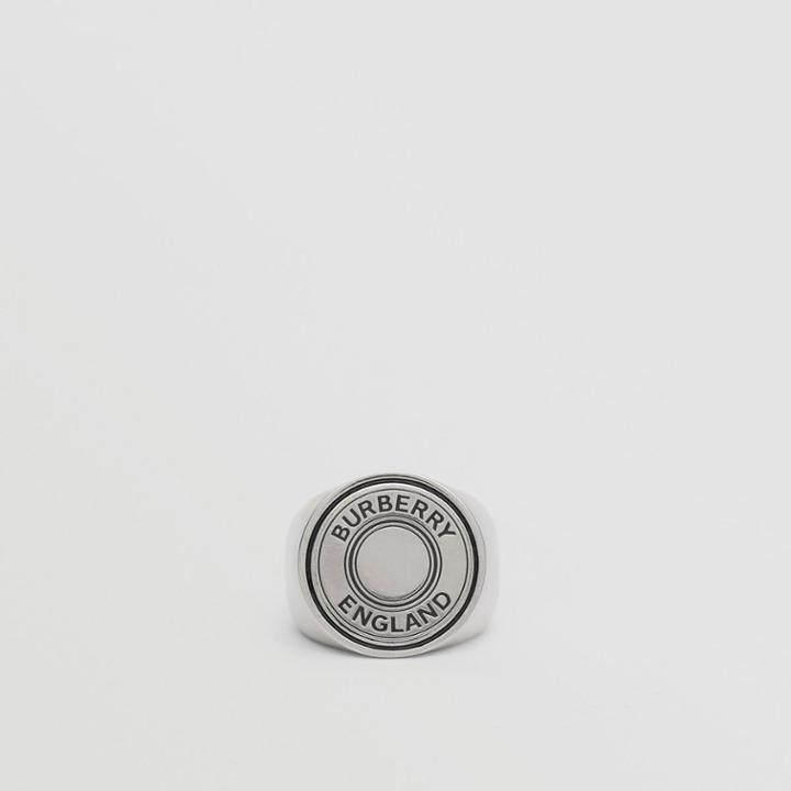 Burberry Burberry Logo Graphic Palladium-plated Signet Ring