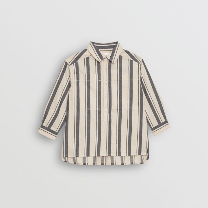 Burberry Burberry Childrens Striped Cotton Wool Shirt, Size: 4y, Grey