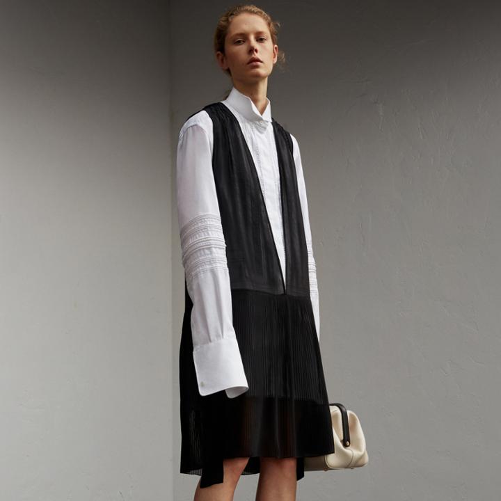Burberry Burberry Silk And Cotton Dropped-waist Shirt Dress, Size: 00, Black