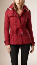 Burberry Burberry Quilted Trench Jacket With Detachable Hood, Size: M, Red
