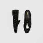 Burberry Burberry Contrast Tassel Monogram Flocked Leather Loafers, Size: 42, Black