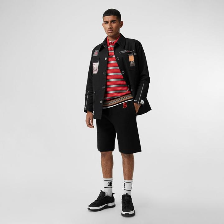 Burberry Burberry Monogram Motif Merino Wool Drawcord Shorts, Black