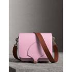 Burberry Burberry The Square Satchel In Leather, Purple