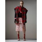 Burberry Burberry Reversible Tartan Wool Cashmere Poncho, Red