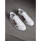 Burberry Burberry Beasts Print Leather Trainers, Size: 43.5, Optic White
