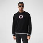 Burberry Burberry Logo Graphic Appliqu Cotton Sweatshirt, Size: M, Black