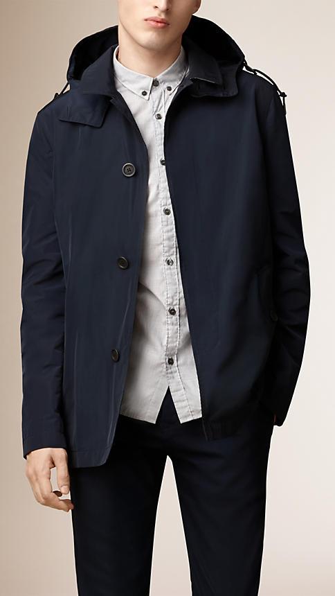 Burberry Showerproof Hooded Coat With Removable Warmer