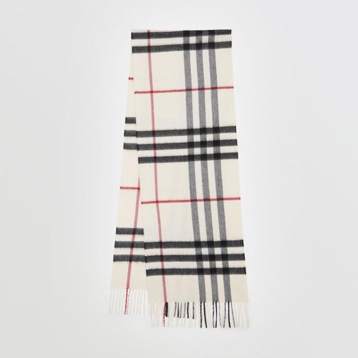 Burberry Burberry The Classic Check Cashmere Scarf, White