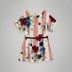 Burberry Burberry Striped Floral Print Velvet Shift Dress, Size: 10y, Pink