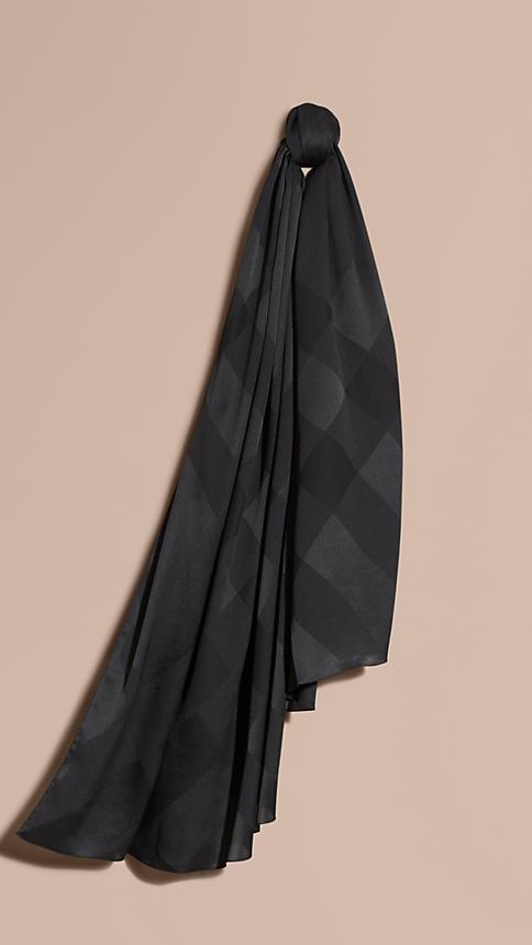 Burberry Check Jacquard Silk Scarf