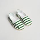 Burberry Burberry Sw1 Print Striped Cotton Espadrilles, Size: 28