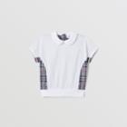 Burberry Burberry Childrens Peter Pan Collar Chequerboard Panel Cotton T-shirt, Size: 10y