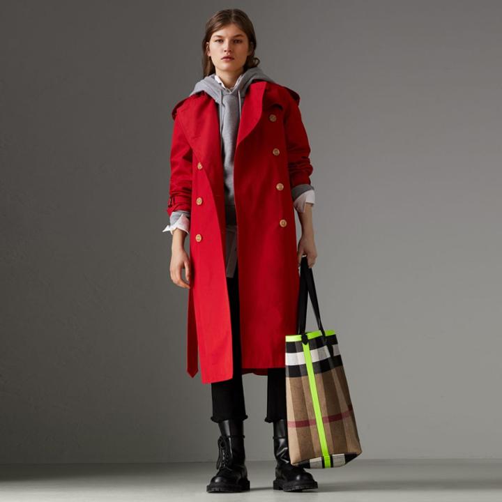 Burberry Burberry Raglan-sleeve Cotton Trench Coat, Size: 10